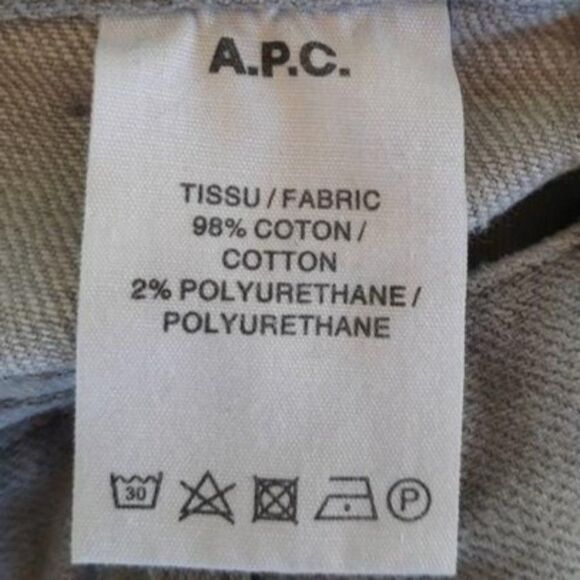 A.P.C. Jean Droit Mid Rise Straight Leg 5 Pocket Jeans Gray Sz 26 - Picture 4 of 10